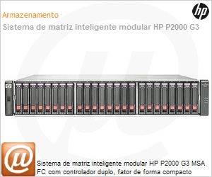 AP846B - Sistema de matriz inteligente modular HP P2000 G3 MSA FC com controlador duplo, fator de forma compacto (SFF)