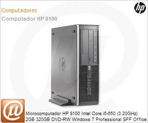 AY518AV-999 - Desktop-PC HP 8100 Intel Core i5-650 (3.20GHz) 2GB 320GB DVD-RW Windows 7 Professional SFF Office Home Basic