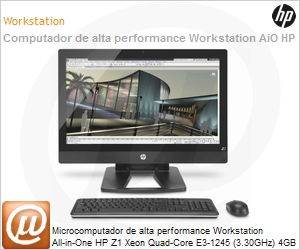 B2B63LA - Desktop-PC de alta performance Workstation All-in-One HP Z1 Xeon Quad-Core E3-1245 (3.30GHz) 4GB 160GB SSD 27" LED Gravador Blu-ray Windows 7 Professional 64 Wi-Fi N USB 3.0