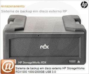 B7B69A - Sistema de backup em disco externo HP StorageWorks RDX1000 1000/2000GB USB 3.0