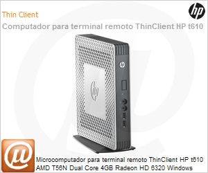 B8C95AA - Desktop-PC para terminal remoto ThinClient HP t610 AMD T56N Dual Core 4GB Radeon HD 6320 Windows Embedded Standard 7 Serial PS/2 [x2] USB 3.0