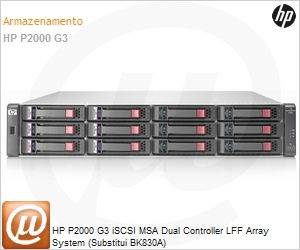 BK830B - HP P2000 G3 iSCSI MSA Dual Controller LFF Array System (Substitui BK830A)