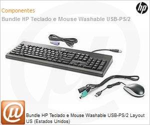 BU207AA - Bundle HP Teclado e Mouse Washable USB-PS/2 Layout US (Estados Unidos)