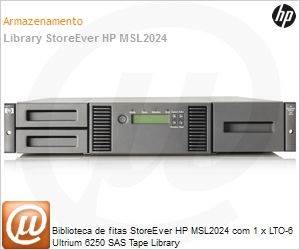 C0H20A - Biblioteca de fitas StoreEver HP MSL2024 com 1 x LTO-6 Ultrium 6250 SAS Tape Library