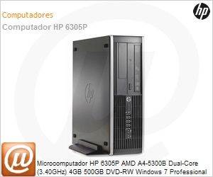 C1E35LT - Desktop-PC HP 6305P AMD A4-5300B Dual-Core (3.40GHz) 4GB 500GB DVD-RW Windows 7 Professional 64 Radeon 7480D SFF