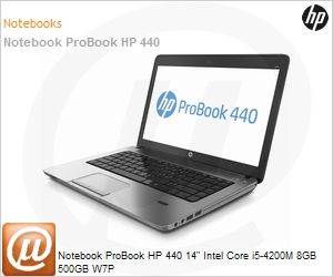 D9N86AV - Notebook ProBook HP 440 14" Intel Core i5-4200M 8GB 500GB W7P