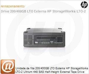 DW086A - Unidade de fita 200/400GB LTO Externa HP StorageWorks LTO-2 Ultrium 448 SAS Half-Height External Tape Drive