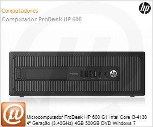 E3T95LT - Desktop-PC ProDesk HP 600 G1 Intel Core i3-4130 4 Gerao (3.40GHz) 4GB 500GB DVD Windows 7 Professional 64 USB [x6] USB 3.0 [x4] Serial [x1] VGA DisplayPort [x2] SFF