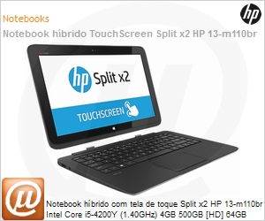 E7J09LA - Notebook hbrido com tela de toque Split x2 HP 13-m110br Intel Core i5-4200Y (1.40GHz) 4GB 500GB [HD] 64GB [SSD] 13,3" LED IPS Windows 8 SL 64 Wi-Fi N Bluetooth HDMI WebCam USB 3.0