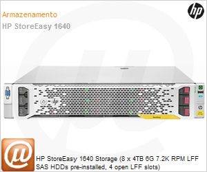 E7W84A - HP StoreEasy 1640 Storage (8 x 4TB 6G 7.2K RPM LFF SAS HDDs pre-installed, 4 open LFF slots)