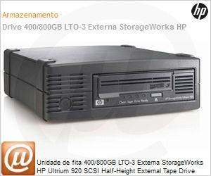 EH842B - Unidade de fita 400/800GB LTO-3 Externa StorageWorks HP Ultrium 920 SCSI Half-Height External Tape Drive (Substitui EH842A)