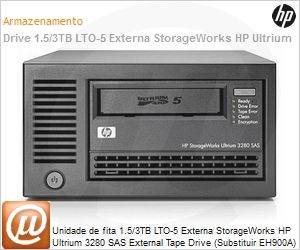 EH900B - Unidade de fita 1.5/3TB LTO-5 Externa StorageWorks HP Ultrium 3280 SAS External Tape Drive (Substituir EH900A)