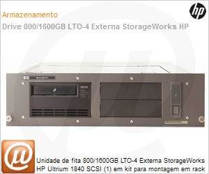 EH926B - Unidade de fita 800/1600GB LTO-4 Externa StorageWorks HP Ultrium 1840 SCSI (1) em kit para montagem em rack 3U