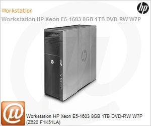 F1K51LA - Workstation HP Xeon E5-1603 8GB 1TB DVD-RW W7P (Z620 F1K51LA)