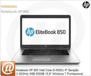 F2Q03LA - Notebook HP 850 Intel Core i5-4300U 4 Gerao (1.90GHz) 4GB 500GB 15,6" Windows 7 Professional