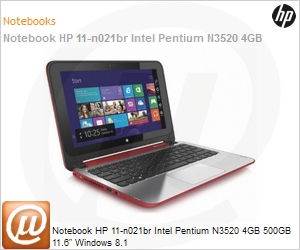 F4J20LA - Notebook HP 11-n021br Intel Pentium N3520 4GB 500GB 11.6" Windows 8.1