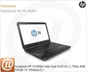 F4J34LA - Notebook HP 14-r052br Intel Core i5-4210U (1.7Ghz) 4GB 500GB 14" Windows 8.1