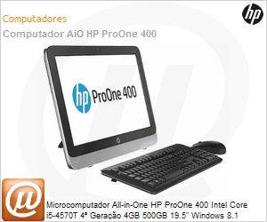 F4J76LT - Desktop-PC All-in-One HP ProOne 400 Intel Core i5-4570T 4 Gerao 4GB 500GB 19.5" Windows 8.1 Professional