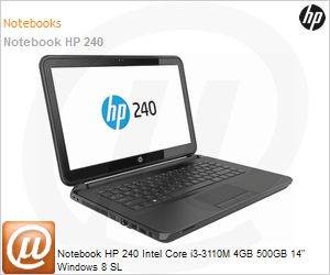 G1Q66LT - Notebook HP 240 Intel Core i3-3110M 4GB 500GB 14" Windows 8 SL