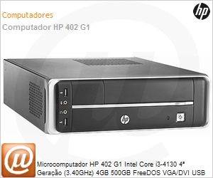 G4T02LT - Desktop-PC HP 402 G1 Intel Core i3-4130 4 Gerao (3.40GHz) 4GB 500GB FreeDOS VGA/DVI USB 3.0 Serial SFF