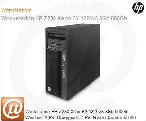G5R66LT - Workstation HP Z230 Xeon E3-1225v3 8Gb 500Gb Windows 8 Pro Downgrade 7 Pro Nvidia Quadro k2000