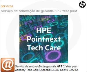 HS7Z1PE - Servio de renovao de garantia HPE 2 Yearpost warrantyTech Care Essential DL380 Gen10 Service