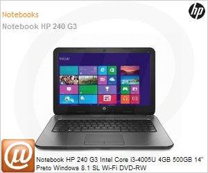 J5P90LA - Notebook HP 240 G3 Intel Core i3-4005U 4GB 500GB 14" Preto Windows 8.1 SL Wi-Fi DVD-RW