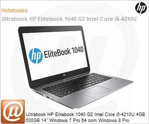 L4A76LT - Ultrabook HP Elitebook 1040 G2 Intel Core i5-4210U 4GB 500GB 14" Windows 7 Pro 64 com Windows 8 Pro