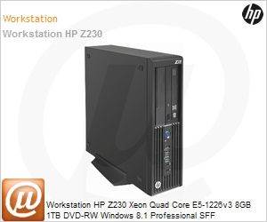 L9F37LT - Workstation HP Z230 Xeon Quad Core E5-1226v3 8GB 1TB DVD-RW Windows 8.1 Professional SFF