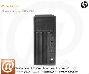 L9K50LT - Workstation HP Z240 Intel Xeon E3-1240v5 16GB DDR4-2133 ECC 1TB Windows 10 Professional 64 NVIDIA Quadro K2200 4GB