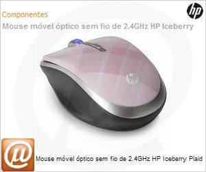 LG144AA - Mouse mvel ptico sem fio de 2.4GHz HP Iceberry Plaid