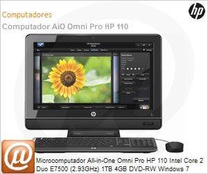 LK699LT - Desktop-PC All-in-One Omni Pro HP 110 Intel Core 2 Duo E7500 (2.93GHz) 1TB 4GB DVD-RW Windows 7 Professional