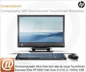 LK732LA - Desktop-PC All-in-One com tela de toque TouchSmart Business Elite HP 9300 Intel Core i3-2100 (3.10GHz) 4GB 500GB 23" LED DVD-RW Windows 7 Professional (Substitui LY976LA#AC4)