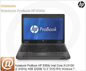 LZ004LA - Notebook ProBook HP 6360b Intel Core i5-2410M (2.30GHz) 4GB 320GB 13.3" DVD-RW Windows 7 Professional 64 Wi-Fi