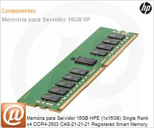P00920-B21 - Memria para Servidor 16GB HPE (1x16GB) Single Rank x4 DDR4-2933 CAS-21-21-21 Registered Smart Memory Kit