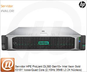 P05172-B21-0756 - Servidor HPE ProLiant DL380 Gen10+ Intel Xeon Gold 5318Y Icosa-Quad Core (2,1GHz 36MB L3 24 Ncleos) 32GB [x2] 1.2TB [x2] 