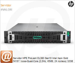 P05172-B21-1452 - Servidor HPE ProLiant DL380 Gen10 Intel Xeon Gold 5418Y Icosa-Quad-Core (2,0Hz; 45MB; 24 ncleos) 32GB [x2] 1.2TB [x2] 