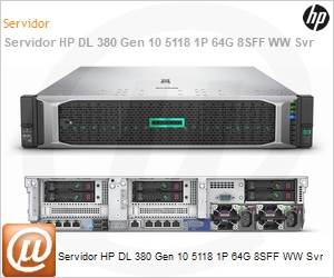 P06422-B21 - Servidor HP DL 380 Gen 10 5118 1P 64G 8SFF WW Svr