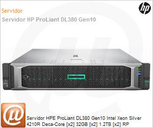 P19720-B21-2520 - Servidor HPE ProLiant DL380 Gen10 Intel Xeon Silver 4210R Deca-Core [x2] 32GB [x2] 1.2TB [x2] RP