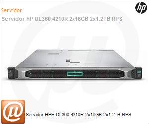 P19766-B21 - Servidor HPE ProLiant DL360 Gen10 Intel Xeon Silver 4210R Deca-Core 2x16GB 2x1.2TB RPS