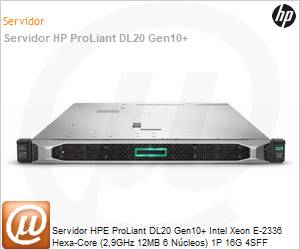 P44115-B21 - Servidor HPE ProLiant DL20 Gen10+ Intel Xeon E-2336 Hexa-Core (2,9GHz 12MB 6 Ncleos) 1P 16G 4SFF