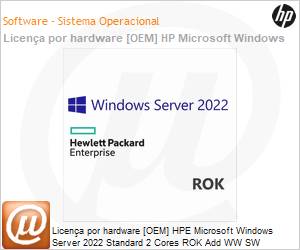 P46199-B21 - Licena por hardware [OEM] HPE Microsoft Windows Server 2022 Standard 2 Cores ROK Add WW SW (Normalmente por encomenda)