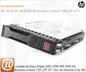 P53557-B21 - Unidade de Disco Rígido (HD) 10TB HPE SATA 6G Business Critical 7.2K LFF LP 1 Ano de Garantia 512e ISE Multi Vendor HDD