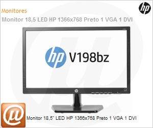 P6L15AA - Monitor 18,5" LED HP 1366x768 Preto 1 VGA 1 DVI
