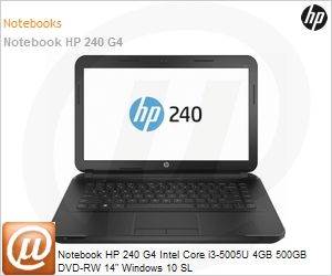 P7Q07LT - Notebook HP 240 G4 Intel Core i3-5005U 4GB 500GB DVD-RW 14" Windows 10 SL