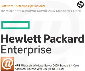 PP77105-B21 - HPE Microsoft Windows Server 2025 Standard 4 Core Additional License WW SW (Mdia Fsica)
