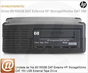 Q1581A - Unidade de fita 80/160GB DAT Externa HP StorageWorks DAT 160 USB External Tape Drive