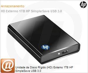 QG176LA - Unidade de Disco Rgido (HD) Externo 1TB HP SimpleSave USB 3.0
