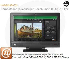 QN716AA - Desktop-PC com tela de toque TouchSmart HP 610-1100br Core i5-2300 (2.80GHz) 6GB 1.5TB 23" Blu-ray Windows 7 Home Premium 64 Wi-Fi N WebCam Full HD HDTV Radeon HD 6550A 2GB