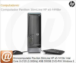 QZ244AA - Desktop-PC Pavilion SlimLine HP s5-1410br Intel Core i3-2120 (3.30GHz) 4GB 500GB DVD-RW Windows 8 SL VGA/DVI USB 3.0